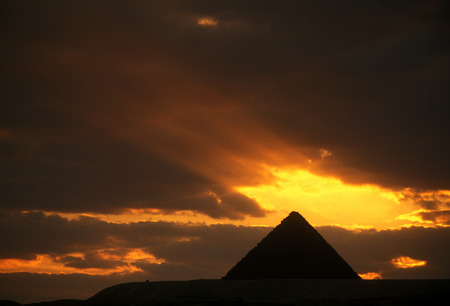 the Pyramids of Giza near the city of Cairo in Egypt in North Africa.のeditorial素材