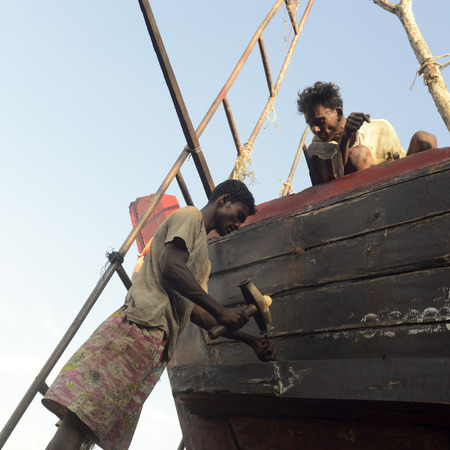 a Ship manufactur in the city of Myeik in the south in Myanmar in Southeastasia.のeditorial素材