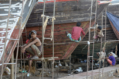 a Ship manufactur in the city of Myeik in the south in Myanmar in Southeastasia.のeditorial素材