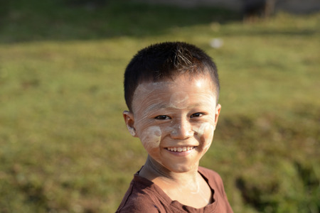 Childern in the city of Myeik in the south in Myanmar in Southeastasia.のeditorial素材