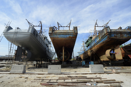 a Ship manufactur near the city of Myeik in the south in Myanmar in Southeastasia.のeditorial素材