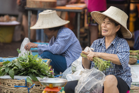 fegetable at the morning Market in Nothaburi in the north of city of Bangkok in Thailand in Southeastasia.のeditorial素材