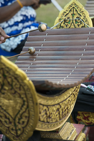 traditional music at the Sanam Luang Park in Banglamphu in the city of Bangkok in Thailand in Southeastasia.の写真素材