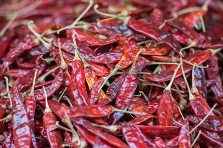 red chili at the morning Market in Nothaburi in the north of city of Bangkok in Thailand in...