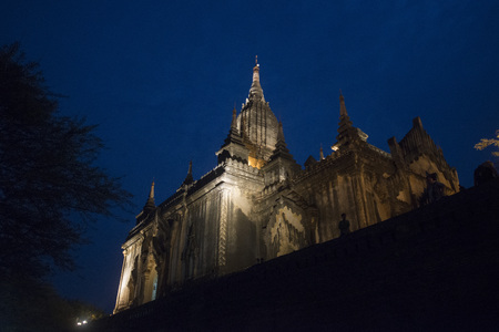 the Temple and Pagoda Fields in Bagan in Myanmar in Southeastasia.の写真素材