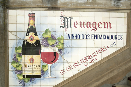 a wine shop at the Market Mercado do Bolhao in the city centre of Porto in Porugal in Europe.のeditorial素材