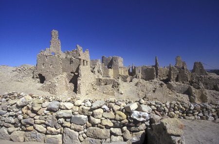 the old town of the Oasis and village of Siwa in the lybian or western desert of Egypt in north africaのeditorial素材