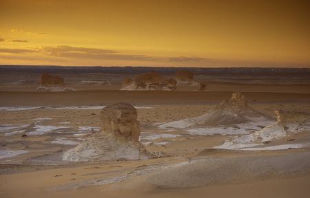 the Landscape and nature in the white desert near the village of Farafra in the lybian or western desert of Egypt in north africaのeditorial素材