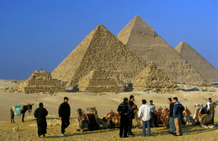 the pyramids pf giza near the city of Cairo the capital of Egypt in north africa