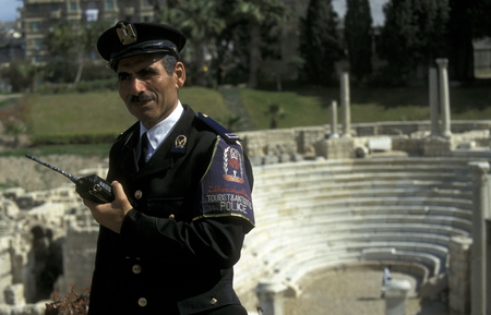 tourist police in the city of Cairo the capital of Egypt in north africaのeditorial素材