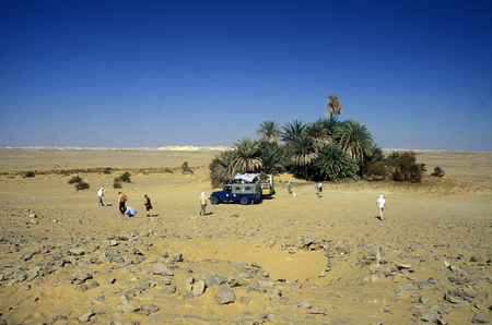 the Landscape and nature in the white desert near the village of Farafra in the lybian or western desert of Egypt in north africaのeditorial素材