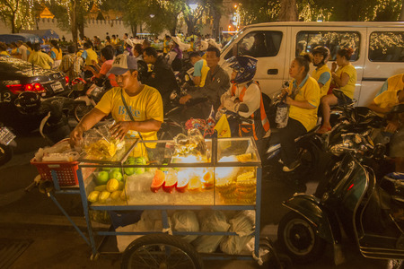 people at the Birthday of King Bhumibol at the Sanam Luang Park in the city of Bangkok in Thailand in Southeastasia.のeditorial素材