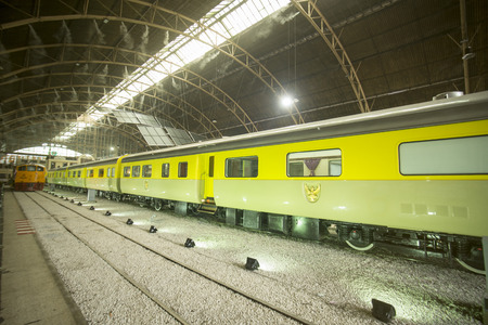 the thai Royal Train the Railway Station Hua Lamphong in the city of Bangkok in Thailand in Southeastasia.のeditorial素材