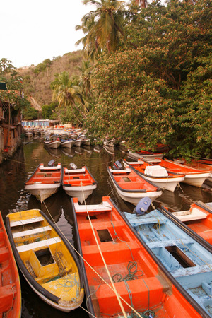 the harbour in the village of choroni on the caribbean coast in Venezuela.のeditorial素材