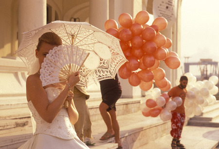 a wedding party at the casino or Cazino in the city of constanta on the Black sea in Romania in east europe.のeditorial素材