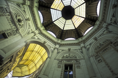 the covered Passage of Pasajul Villacros in the city of Bucharest in Romania in east europe.のeditorial素材