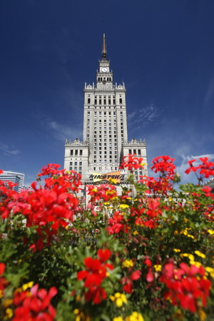 The Culture Palace in the City of Warsaw in Poland, East Europe.のeditorial素材