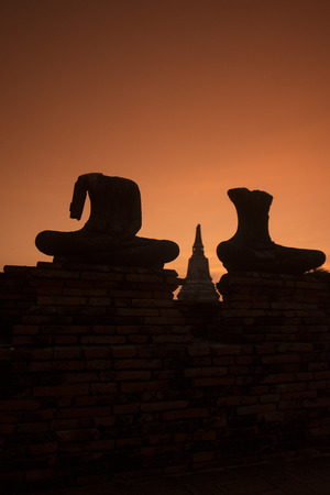 the Wat chai wattanaram in the city of Ayutthaya north of bangkok in Thailand in southeastasia.の写真素材