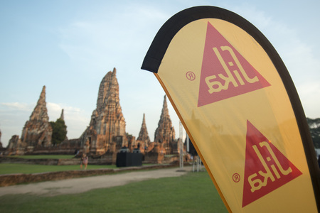 a event of sika at the Wat chai wattanaram in the city of Ayutthaya north of bangkok in Thailand in southeastasia.のeditorial素材