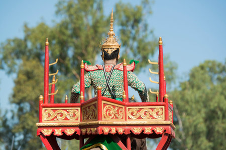 the big Elephant show in the Stadium at the Elephant Round-up Festival in the city of Surin in Northeastern Thailand in Southeastasia.のeditorial素材