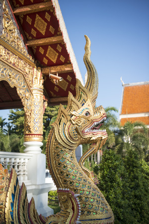 the Wat chedi Luang in the city of Chiang Mai in North Thailand in Thailand in southeastasia.の写真素材