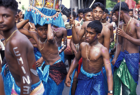 a traditional Festival in December in the town of Dalawella at the westcoast of Sri Lanka in Asien.のeditorial素材