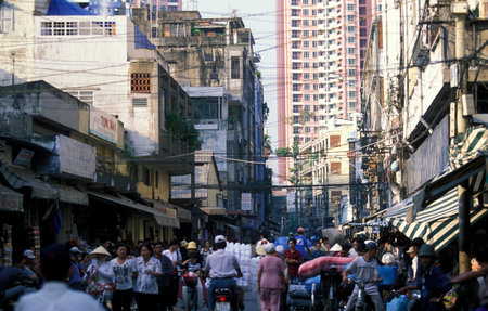 the city centre of ho chi minh city in Vietnamのeditorial素材
