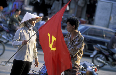 people at a market in the city of ho chi minh city in Vietnamのeditorial素材