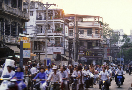 the city centre of ho chi minh city in Vietnamのeditorial素材