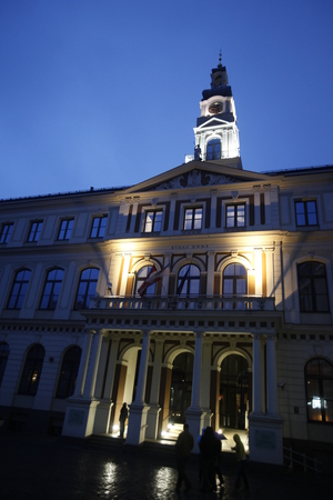 the city hall in the city of riga in latvia in the baltic region in europe.のeditorial素材