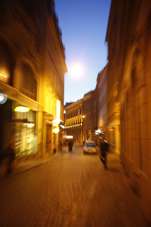 a street in the old town in the city of riga in latvia in the baltic region in europe.のeditorial素材