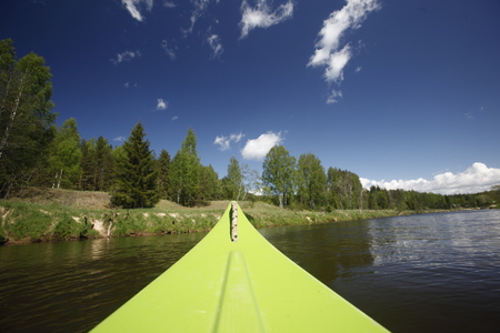 people on a canue trip on the gauja river near the town of sigulda near city of riga in latvia in the baltic region in europe.のeditorial素材