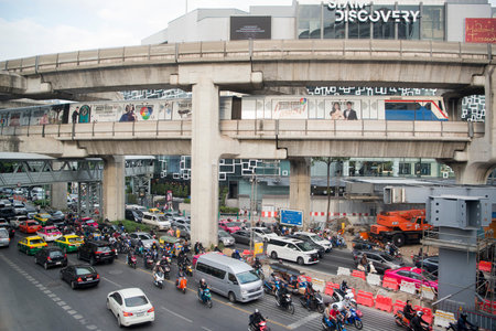 the trafic at the Siam Square in the city of Bangkok on 7. 12. 2016 in Thailand