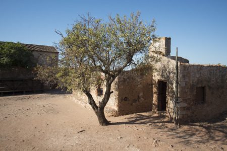 The Castilo in the town of Castro Marim at the east Algarve in the south of Portugal in Europe.の写真素材