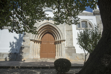 the church igreja Santa Maria do Castelo in the old town of Tavira at the east Algarve in the south of Portugal in Europe.の写真素材