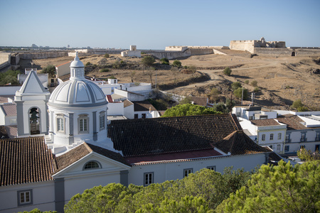The Forte Sao Sebastiao in the town of Castro Marim at the east Algarve in the south of Portugal in Europe.の写真素材