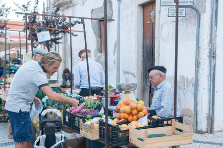 the Markethall in the town of Loule in the Algarve in the south of Portugal in Europe.のeditorial素材