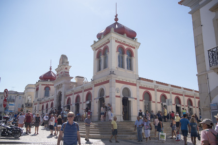 the Markethall in the town of Loule in the Algarve in the south of Portugal in Europe.のeditorial素材