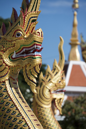 the wat phothisomphon in the city of Udon Thani in the Isan in Northeast Thailand.の写真素材