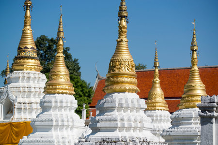 the wat chedi sao lang near of the city of Lampang in North Thailand.