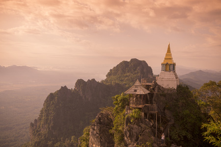 The Wat Chalermprakiet Prajomklao Rachanusorn Temple north of the city of Lampang in North Thailand.の写真素材