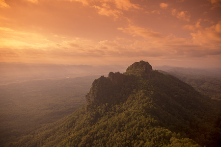 the view from Wat Chalermprakiet Prajomklao Rachanusorn Temple to the countryside north of the city of Lampang in North Thailand.の写真素材