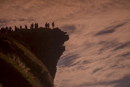 People enjoy at the Cliff of Phu Chi Fa in the Chiang Rai Province in North Thailand.のeditorial素材