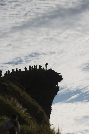 People enjoy at the Cliff of Phu Chi Fa in the Chiang Rai Province in North Thailand.のeditorial素材