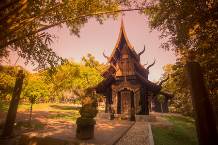 the Baandam Museum in the village of Muang in the north of the city Chiang Rai in North Thailand.のeditorial素材