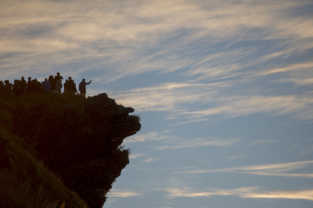 People enjoy at the Cliff of Phu Chi Fa in the Chiang Rai Province in North Thailand.の写真素材
