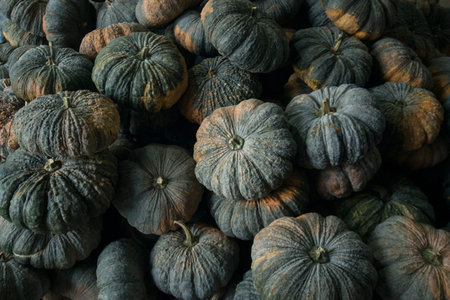 pumpkin at a market in the city of Chiang Rai in North Thailand.の写真素材