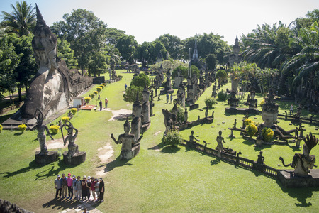 the Xieng Khuan Buddha Park near the city of vientiane in Laos in the southeastasia.のeditorial素材