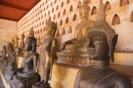 the wat Sisaket in the city of vientiane in Laos in the southeastasia.のeditorial素材