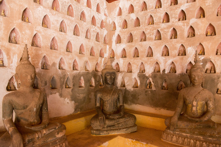 the wat Sisaket in the city of vientiane in Laos in the southeastasia.のeditorial素材